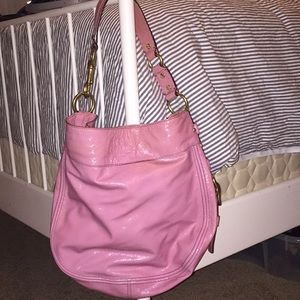 Patent leather pink Coach bag